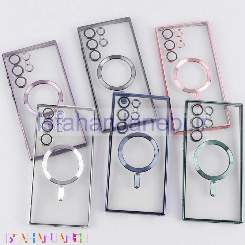 اصفهان جانبی-قاب شفاف MagSafe ژله ای محافظ لنزدار Samsung Galaxy S23 Ultra