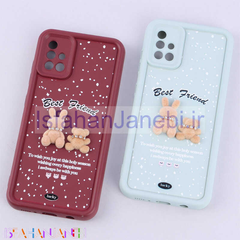 اصفهان جانبی-قاب سولید کیس عروسکی پشمالو محافظ لنزدار Samsung Galaxy A51 4G