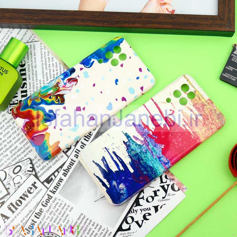 اصفهان جانبی-قاب سیلیکونی محافظ لنزدار طرح آبرنگی Samsung Galaxy A22 4G