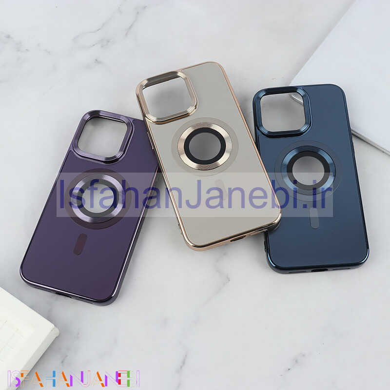 اصفهان جانبی-قاب ژله ای مگ سیف Berlia آیفون iPhone 15 Pro Max دور براق