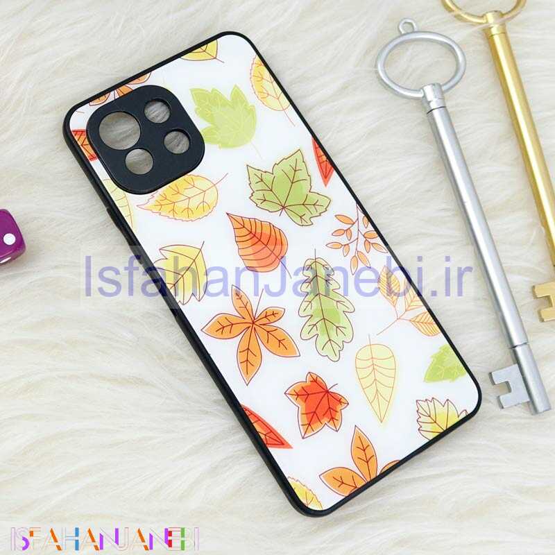 اصفهان جانبی-قاب محافظ لنزدار پشت گلسی طرحدار برگ پاییزی Xiaomi Mi 11 Lite