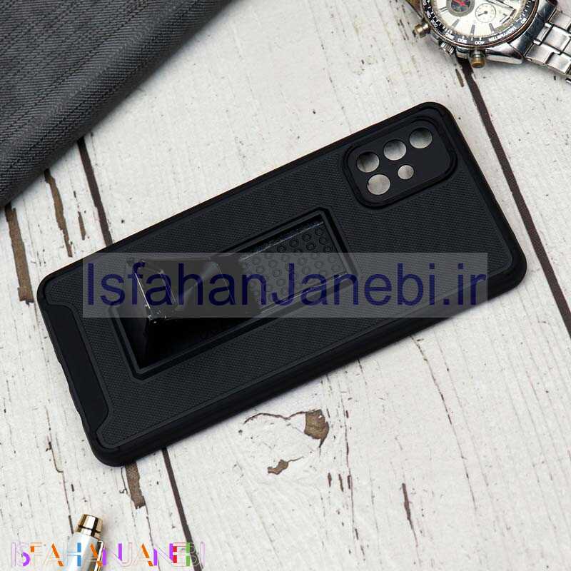 اصفهان جانبی-قاب محافظ لنزدار ضد ضربه هولدر کشویی مگنتی Samsung A71 مشکی
