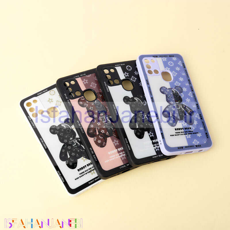 اصفهان جانبی-قاب پشت گلسی Robot Bear محافظ لنزدار Samsung Galaxy A21s