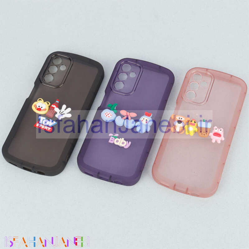 اصفهان جانبی-قاب متال ژله ای عروسک برجسته محافظ لنزدار Samsung Galaxy A14 4G / A14 5G