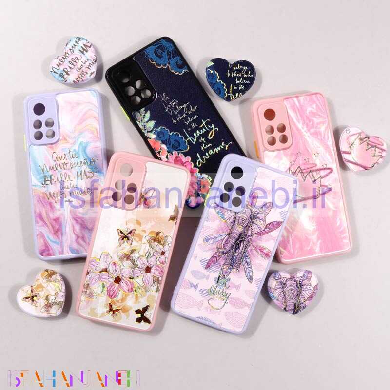 اصفهان جانبی-قاب فانتزی طرحدار محافظ لنزدار + پاپ سوکت قلبی Xiaomi Poco M4 Pro 5G