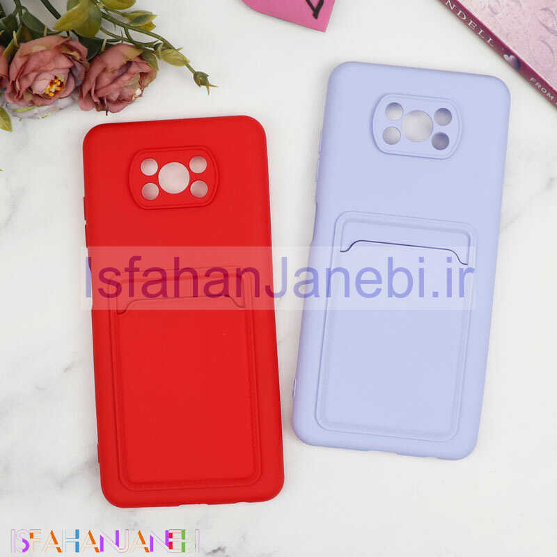 اصفهان جانبی-قاب سیلیکونی جاکارتی دار محافظ لنزدار Xiaomi Poco X3 لایت