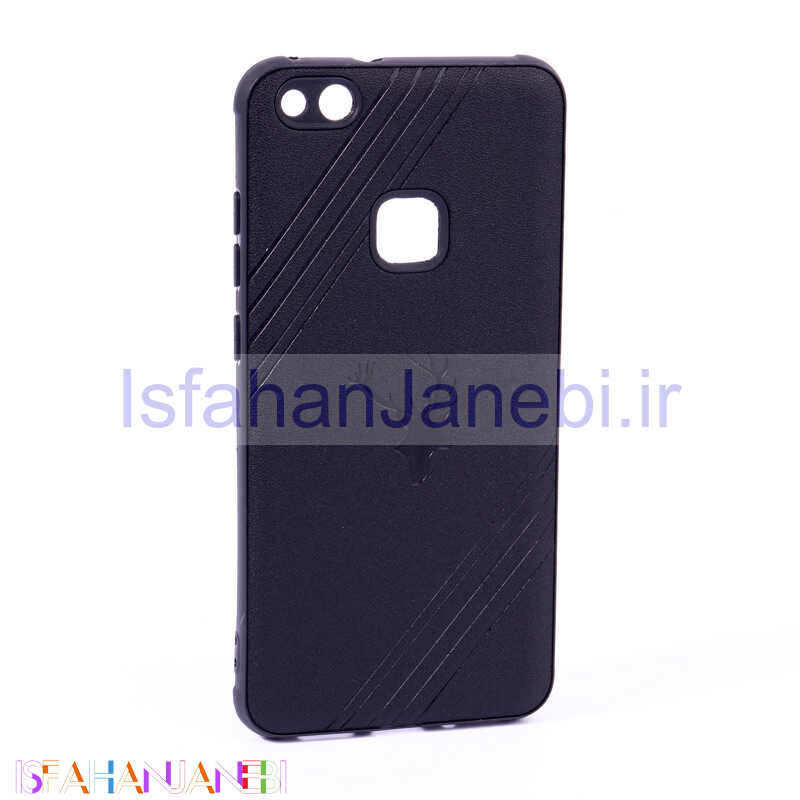 اصفهان جانبی-قاب ساده چرمی گوزنی Huawei P10 Lite مشکی