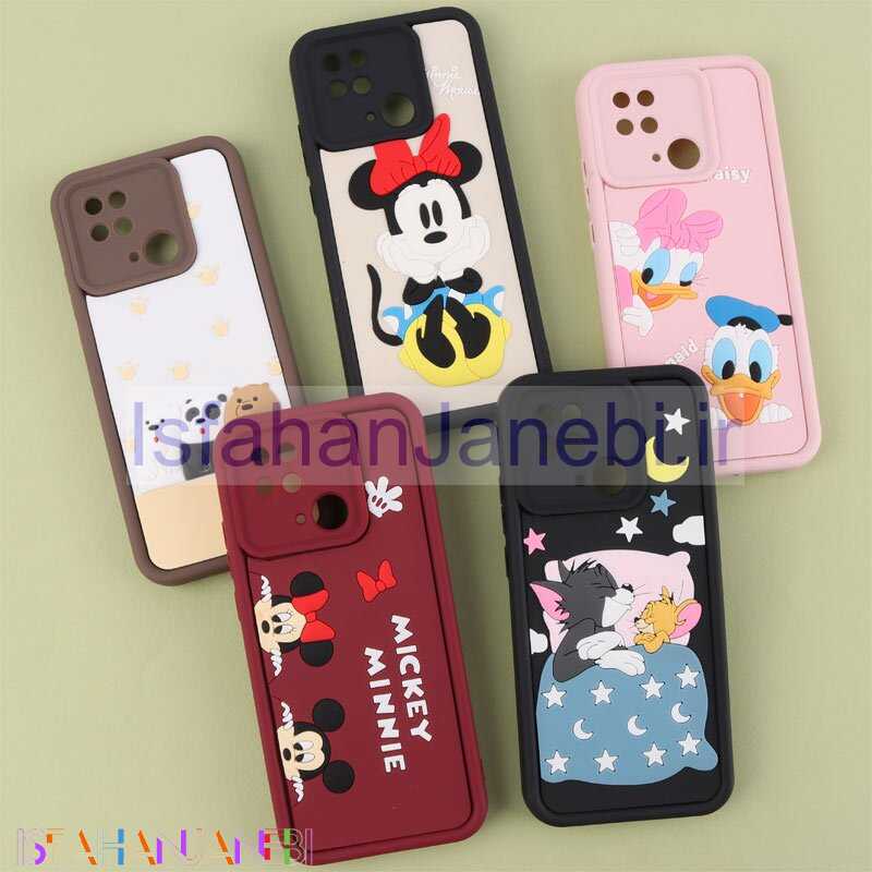 اصفهان جانبی-قاب سولید شیائومی Redmi 10C کارتونی برجسته محافظ لنزدار