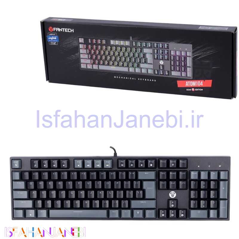 اصفهان جانبی-کیبورد گیمینگ فنتک ATOM104 MK886V2 Blue Switch