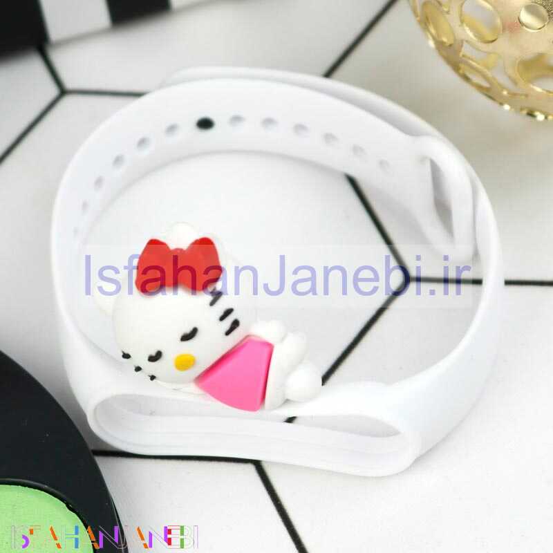 اصفهان جانبی-بند سیلیکونی فانتزی Xiaomi Mi Band 5 / 6 کیتی سفید