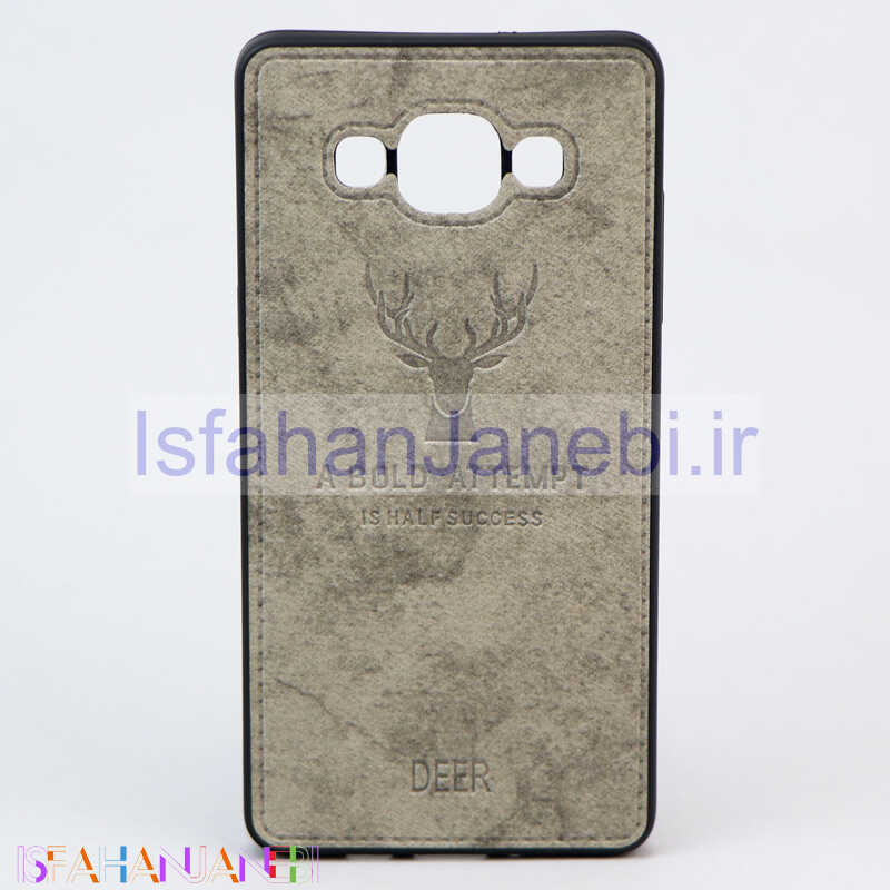 اصفهان جانبی-قاب چرمی طرح گوزن Samsung A5 طوسی