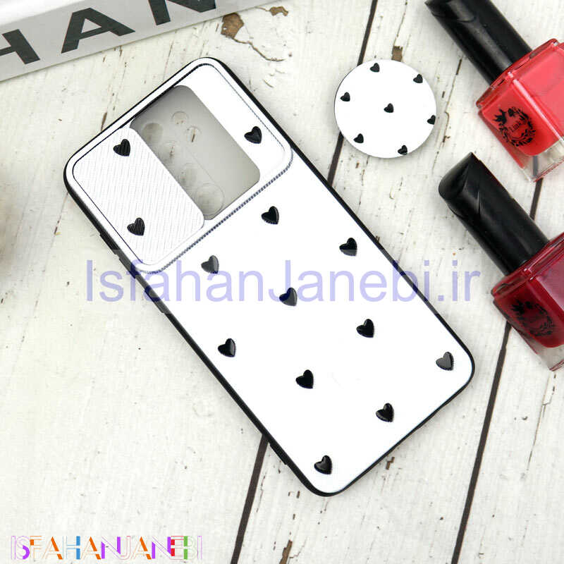 اصفهان جانبی-قاب طرحدار محافظ لنزدار کشویی + پاپ سوکت طرح چهره شیائومی Redmi Note 8 Pro سری B