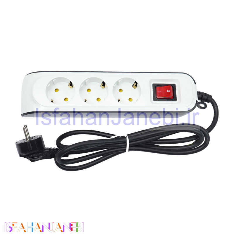 اصفهان جانبی-چند راهی 3 خانه ارت دار پارت الکتریک PE8760 با کابل 1٫8 متری