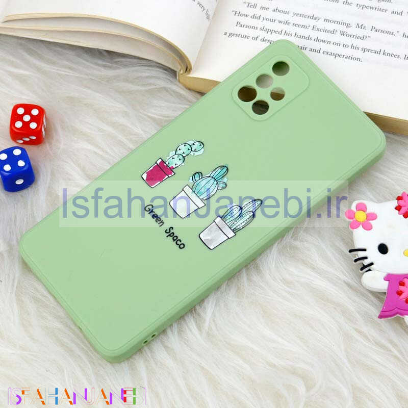 اصفهان جانبی-قاب سیلیکونی عروسکی محافظ لنزدار طرح کاکتوس Samsung Galaxy A71