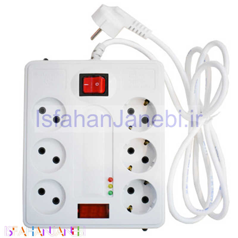 اصفهان جانبی-محافظ برق صوتی تصویری 6 خانه پارت الکتریک PE2160 با کابل 5 متری
