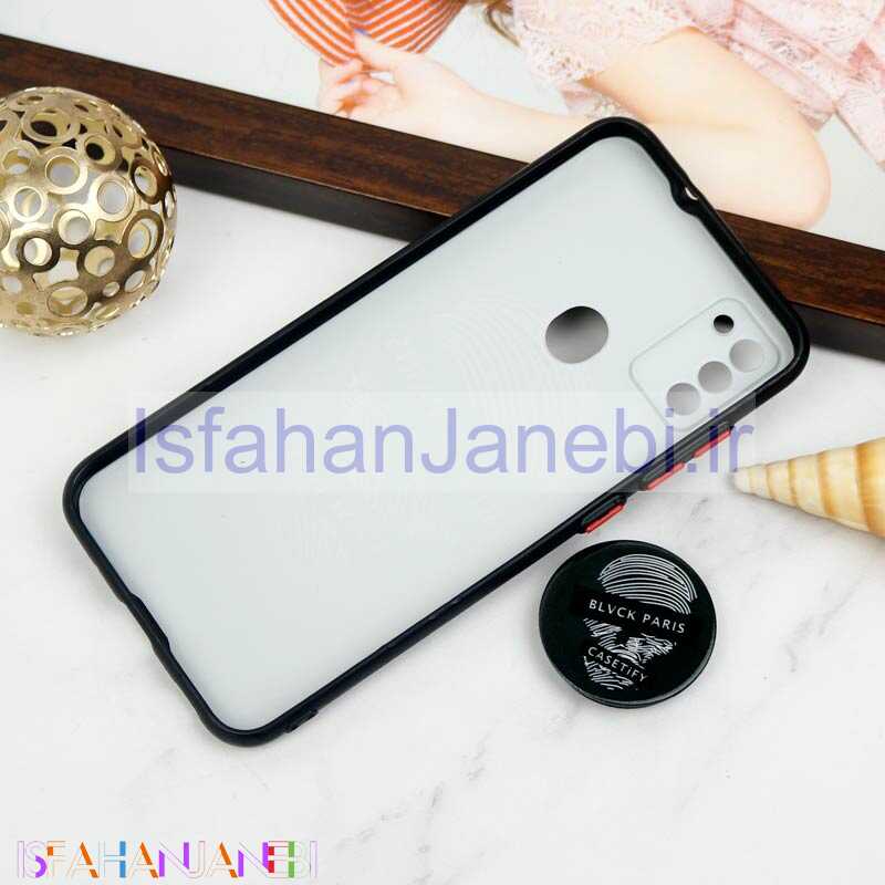 اصفهان جانبی-قاب PC محافظ لنز دار طرح Blvck + پاپ سوکت Samsung Galaxy A11