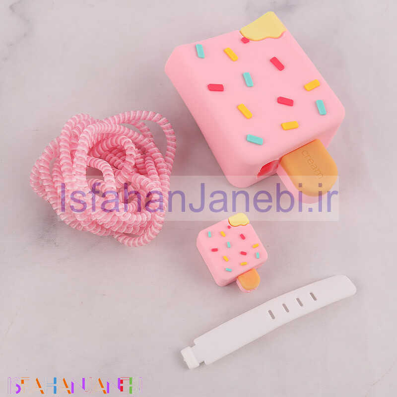 اصفهان جانبی-ست محافظ کابل و کلگی شارژر شیائومی 33 وات طرح بستنی