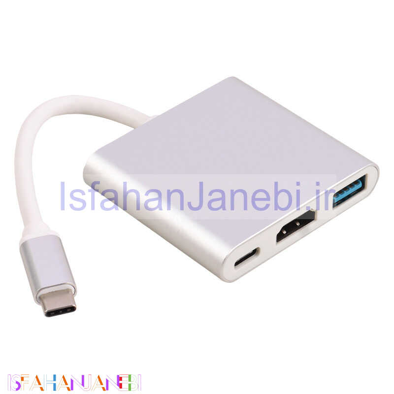 اصفهان جانبی-هاب K-net K-COUC30HU Type-C To HDMI/USB3.0/Type-C