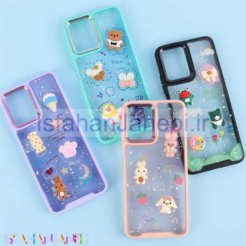اصفهان جانبی-قاب شفاف شاینی متال ایرون عروسک برجسته Xiaomi Redmi Note 12 5G