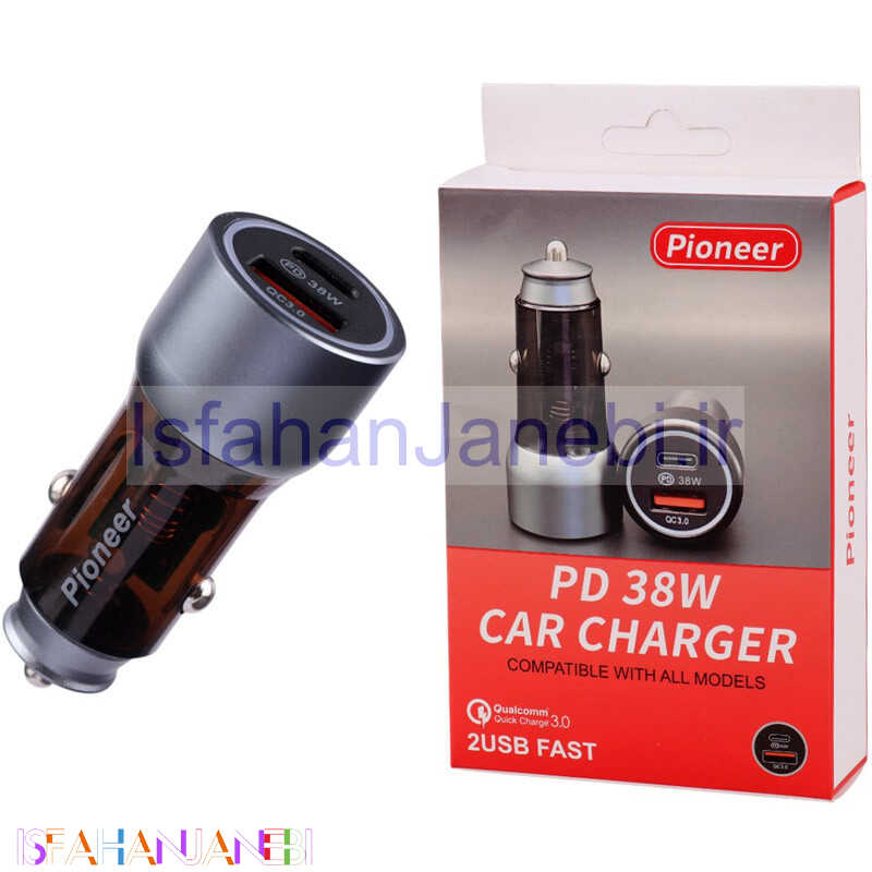 اصفهان جانبی-شارژر فندکی فست شارژ Pioneer YSC-66 QC3.0 PD 20W