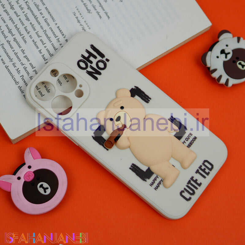 اصفهان جانبی-قاب سیلیکونی خرس TED محافظ لنزدار iPhone 13 Pro Max