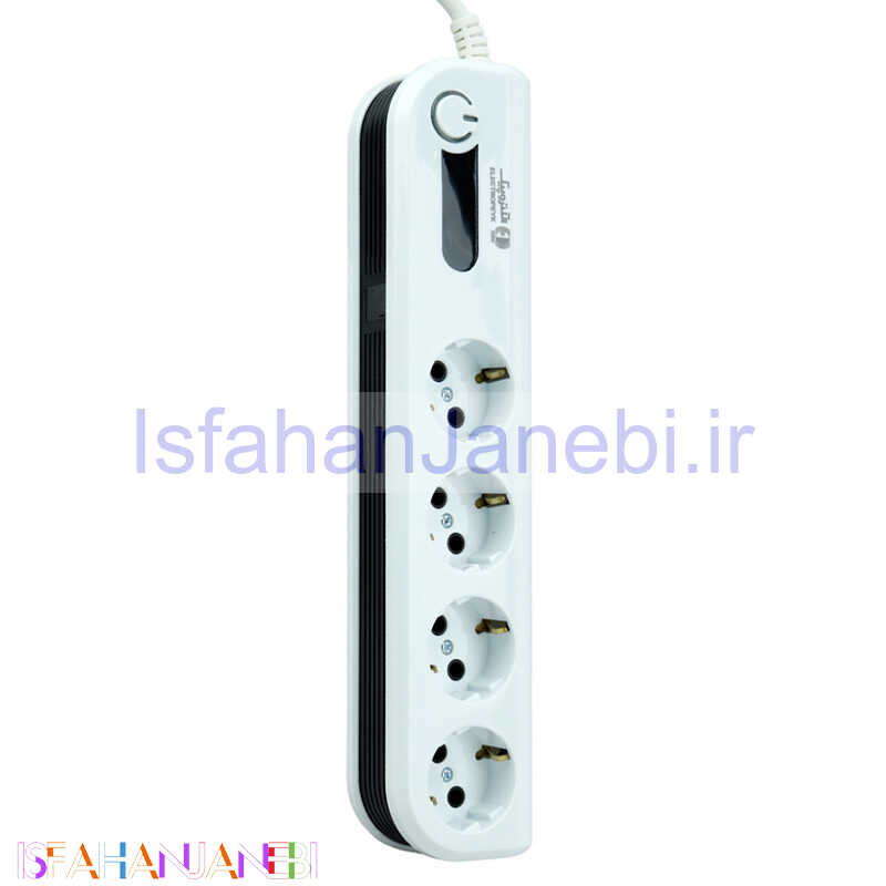 اصفهان جانبی-محافظ برق صوتی تصویری 4 خانه ارت دار الکتروپیک با کابل 2 متری Electropeyk PWS-04L2-Soma
