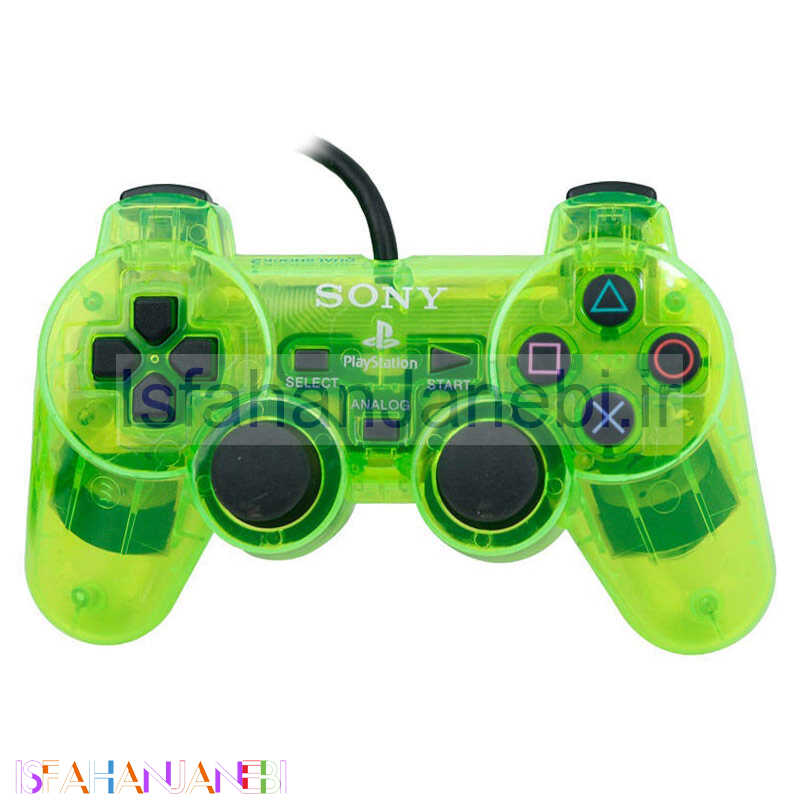 اصفهان جانبی-دسته بازی تک شوکدار Sony PS2 شیشه ای سبز شرینک