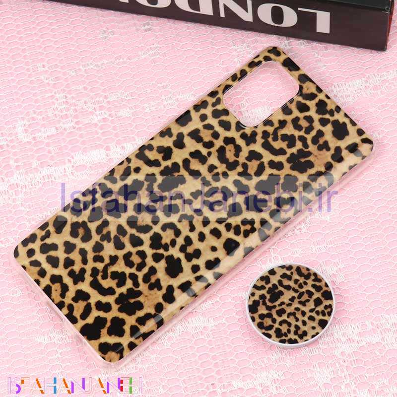 اصفهان جانبی-قاب سوپر IMD دور شفاف پاپ سوکت دار Samsung A71 پلنگی