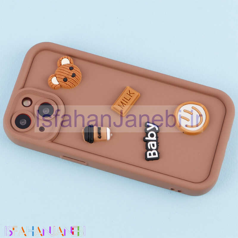 اصفهان جانبی-قاب سیلیکونی Fashion Case عروسک برجسته ریز محافظ لنزدار iPhone 13