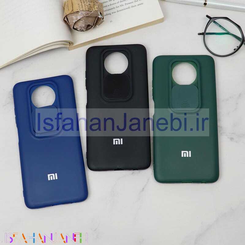 اصفهان جانبی-قاب سیلیکونی TPU محافظ لنزدار کشویی Xiaomi Redmi Note 9T دارک
