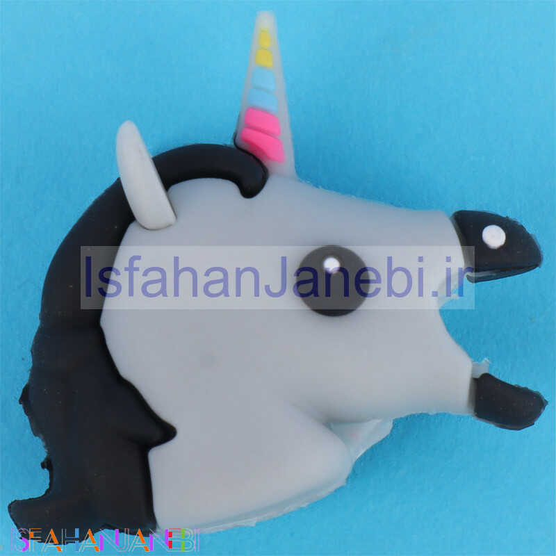 اصفهان جانبی-محافظ کابل شارژر طرح اسب تک شاخ طوسی مشکی