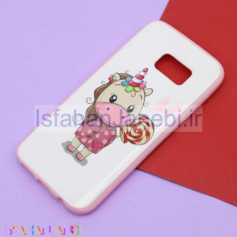 اصفهان جانبی-قاب فانتزی برجسته صورتی طرح کارتونی سامسونگ S7