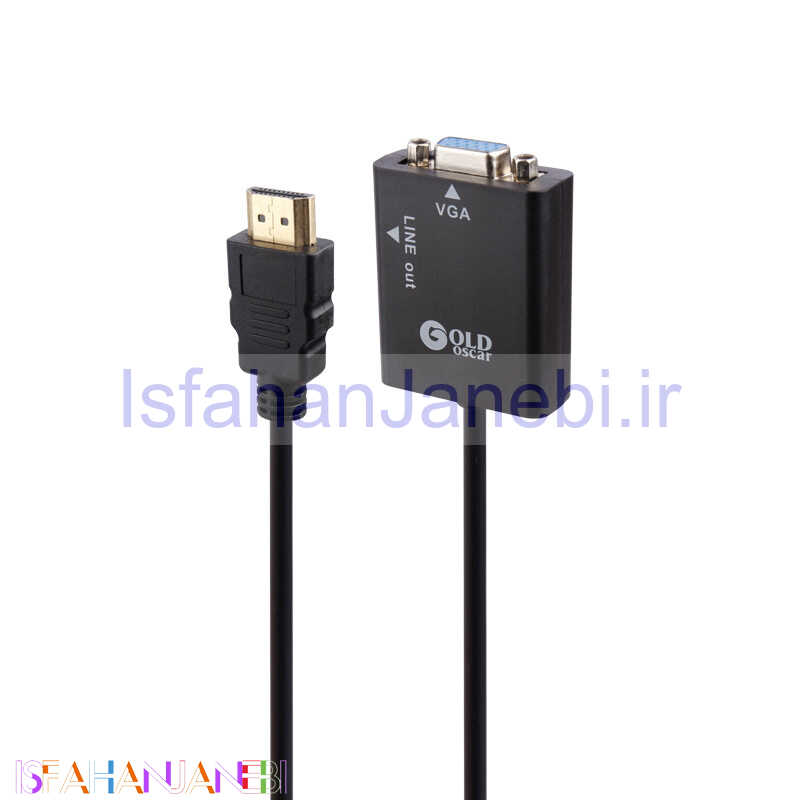 اصفهان جانبی-تبدیل Gold Oscar HD Conversion HDMI To VGA + کابل صدا