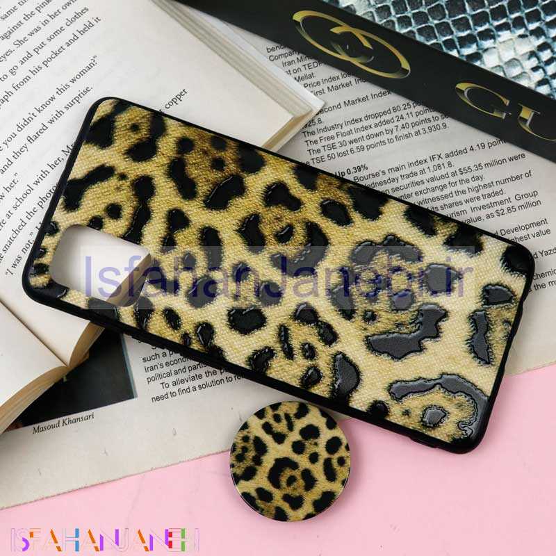 اصفهان جانبی-قاب فانتزی برجسته + پاپ سوکت طرح پلنگی سامسونگ A31 سری F