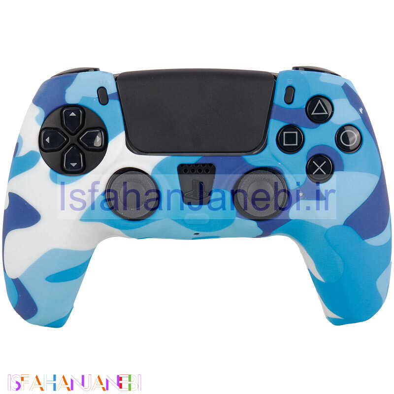 اصفهان جانبی-روکش دسته بازی PS5 طرح چریکی زمینه سفید آبی