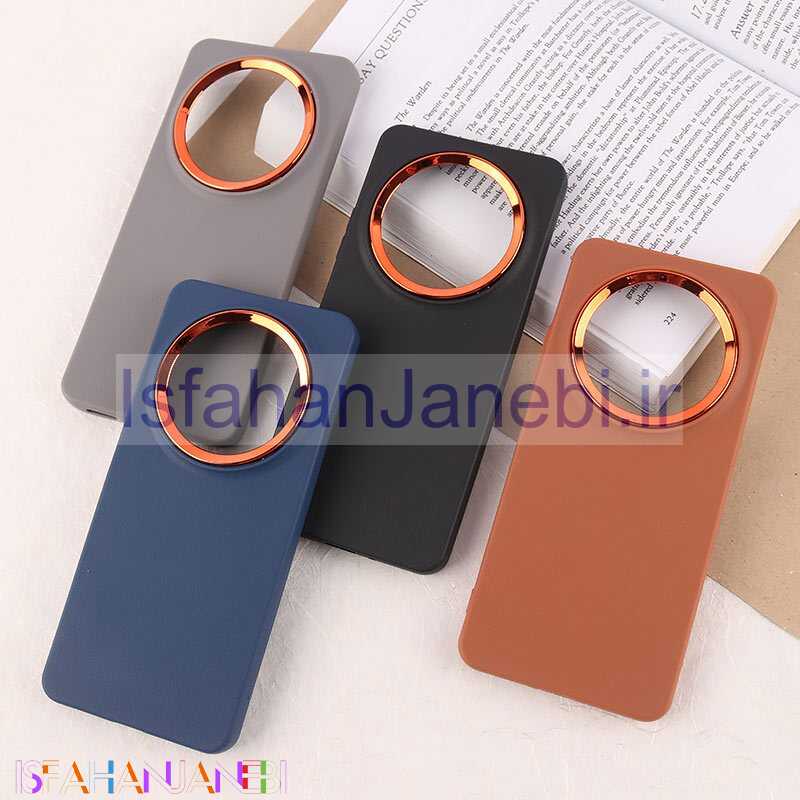 اصفهان جانبی-قاب چرمی ژله ای شیائومی Redmi 14C / Poco C75 دور محافظ متال