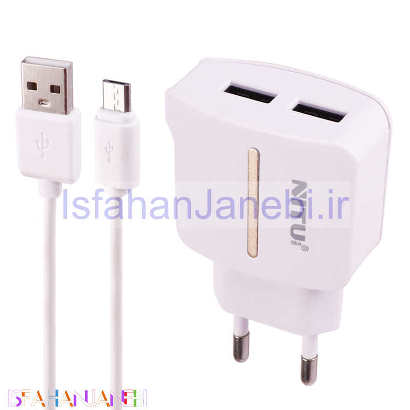 اصفهان جانبی-شارژر دیواری فست شارژ Nitu NT-TC022 2Port 2.4A 12W + کابل میکرو یو اس بی
