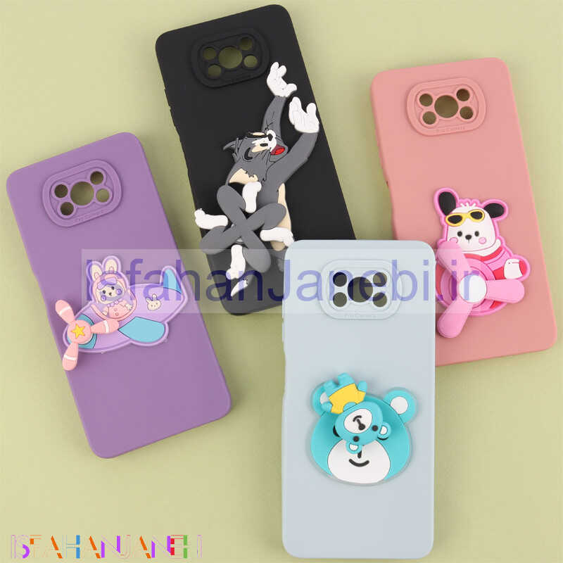 اصفهان جانبی-قاب سیلیکونی اسپینردار محافظ لنزدار شیائومی Poco X3 / X3 NFC / X3 Pro