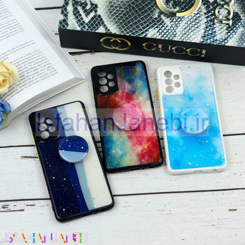 اصفهان جانبی-قاب محافظ لنزدار رزین رنگین کمانی پاپ سوکت دار Samsung A72