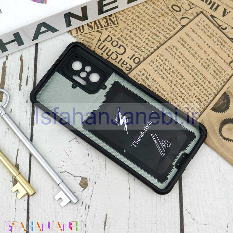 اصفهان جانبی-قاب ضد ضربه محافظ لنزدار کشویی هولدر دار بتمن Xiaomi Redmi Note 10 Pro سبز