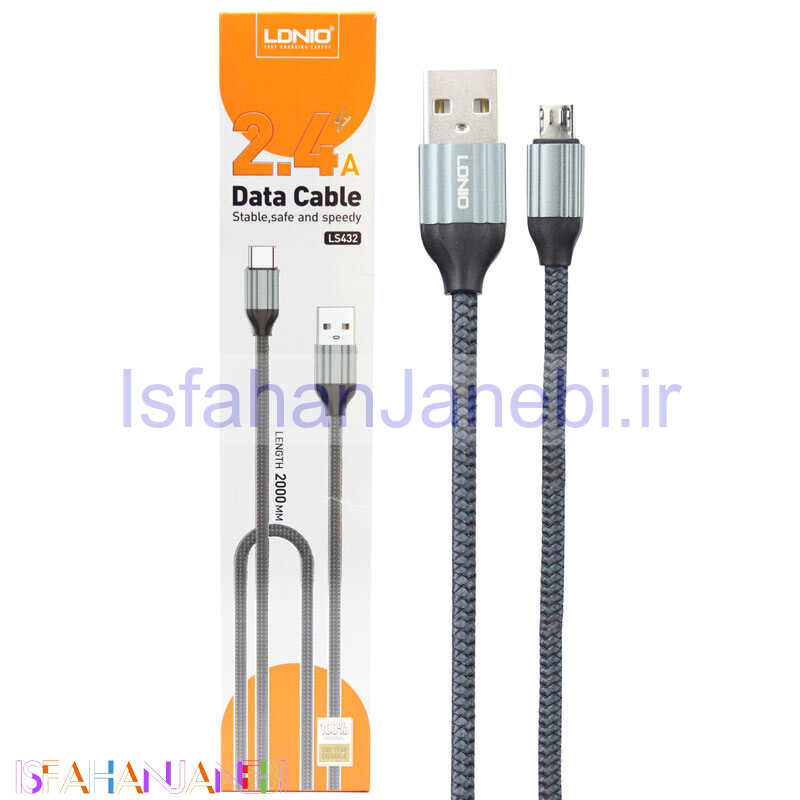اصفهان جانبی-کابل میکرو یو اس بی LDNIO LS432 2.4A 2m