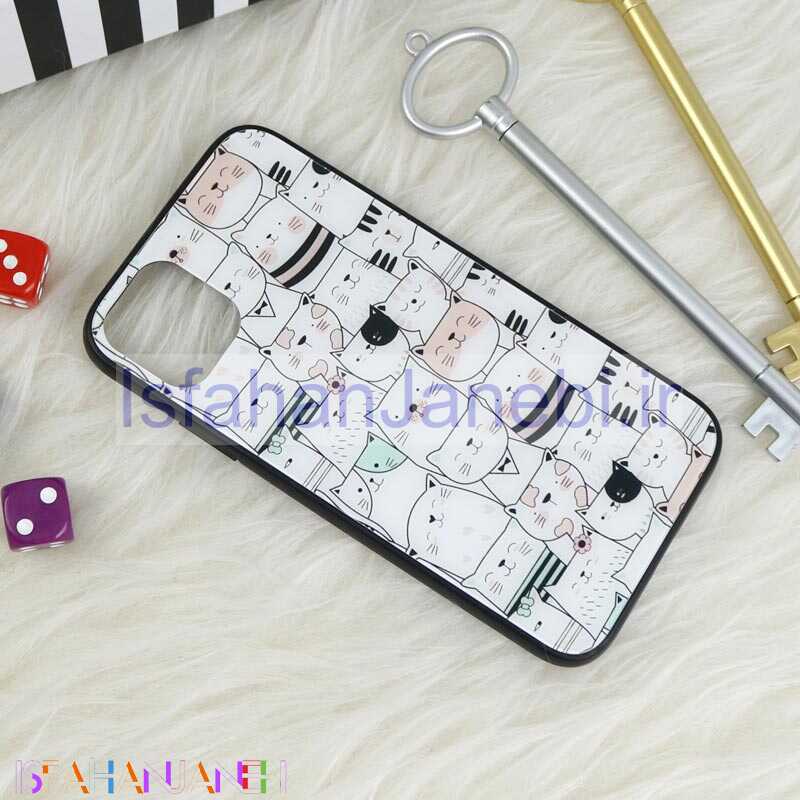 اصفهان جانبی-قاب پشت گلسی طرحدار گربه iPhone 11