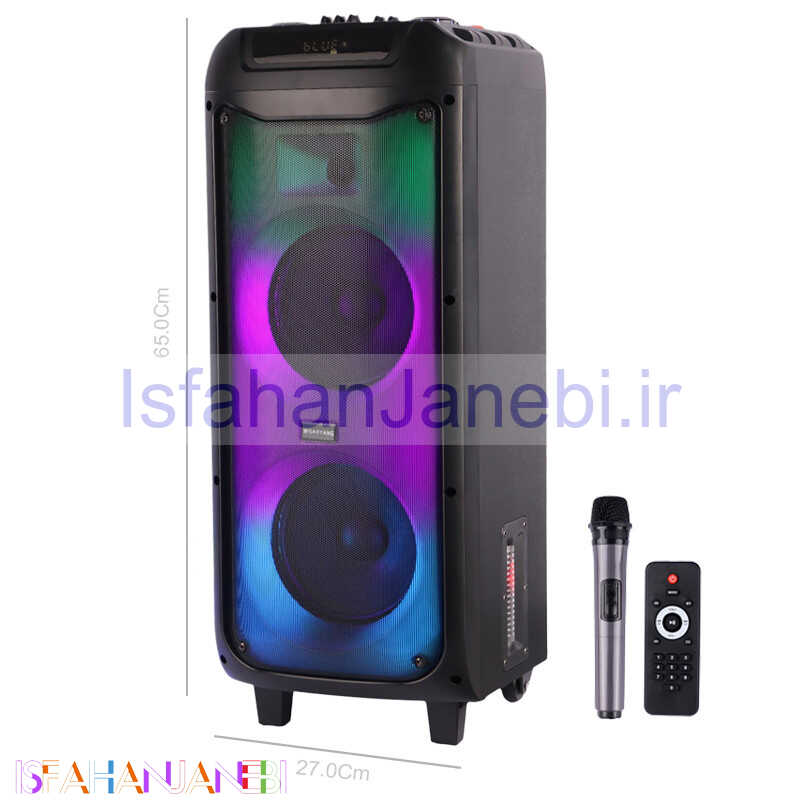 اصفهان جانبی-اسپیکر چمدانی بلوتوثی WGAOYANG WGY-5058 + میکروفون و ریموت کنترل