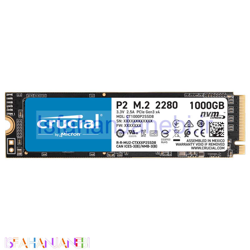 اصفهان جانبی-حافظه SSD کروشیال Crucial P2 1TB M.2