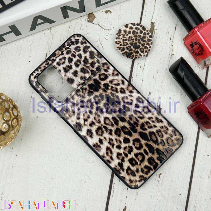 اصفهان جانبی-قاب طرحدار محافظ لنزدار کشویی + پاپ سوکت طرح پلنگی سامسونگ A22 4G سری B