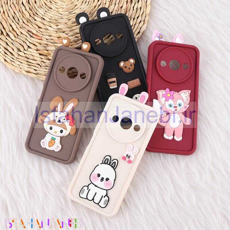 اصفهان جانبی-قاب سولید شیائومی Redmi A3 / A3X عروسکی گوش دار محافظ لنزدار