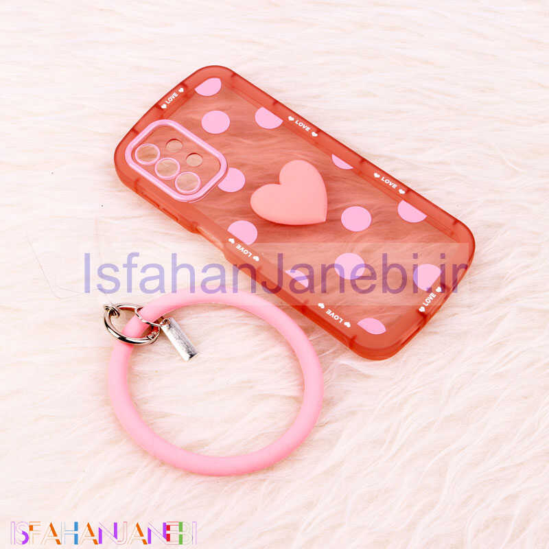 اصفهان جانبی-قاب فانتزی قلبی محافظ لنزدار + آویز دستی Samsung Galaxy A13 4G