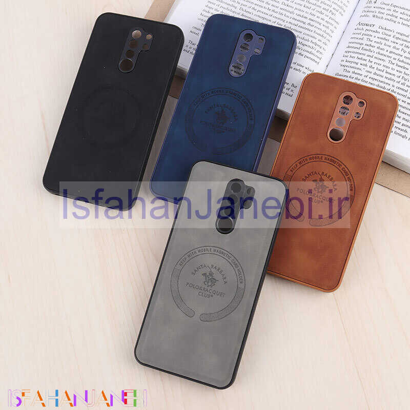 اصفهان جانبی-قاب چرمی Polo & Racquet Club شیائومی Redmi 9 / 9 Prime طرح مگ سیف محافظ لنزدار