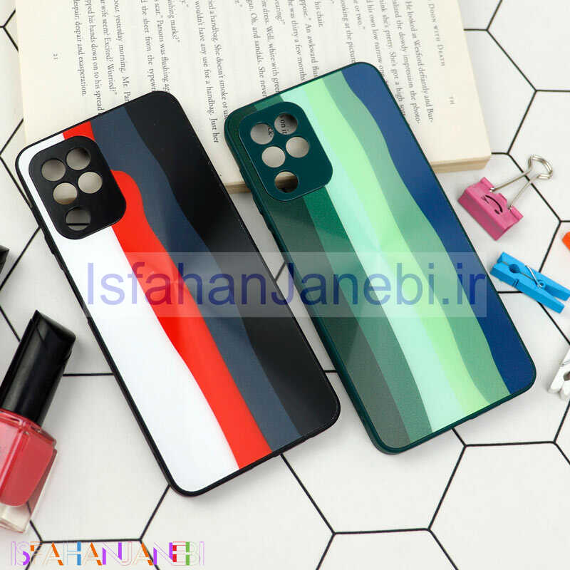 اصفهان جانبی-قاب محافظ لنزدار لیزری رنگین کمانی Samsung Galaxy A22 4G