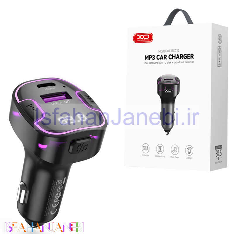 اصفهان جانبی-شارژر فندکی + FM Player بلوتوثی XO XO-BCC12